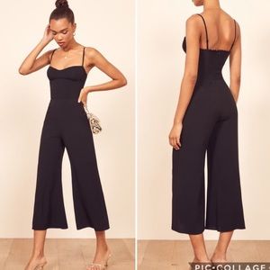 Reformation Gilda Jumpsuit - Black Wide Leg